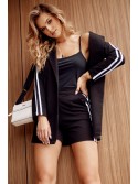 Black set with stripes, jacket and shorts FI714 - Online store - Boutique